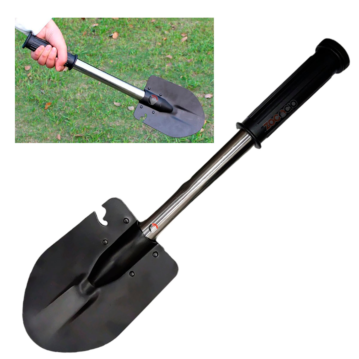 Kit Camping Supervivencia 4 En 1 Hacha Pala Y Cuchillos